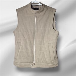 Men's Beige Quilted Vest, Size S - NWT